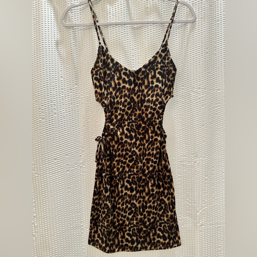 Spaghetti Strap Cheetah Print Dress